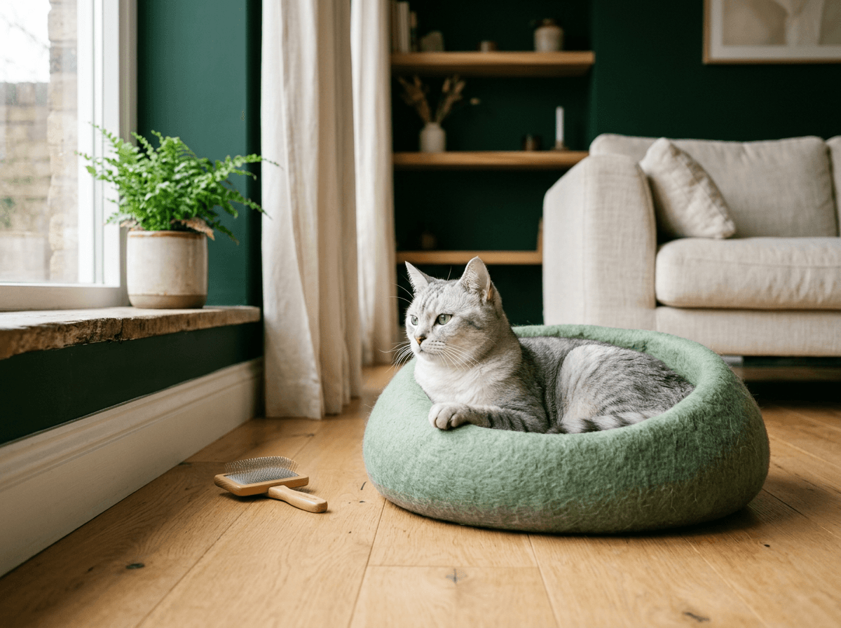 Cat relaxing at home